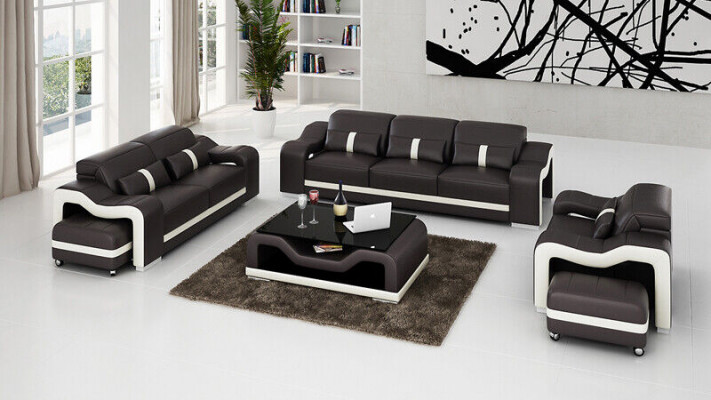 Ensemble de canapé moderne 3+2 places Canapé canapé Tissu Suite Canapés Cuir
