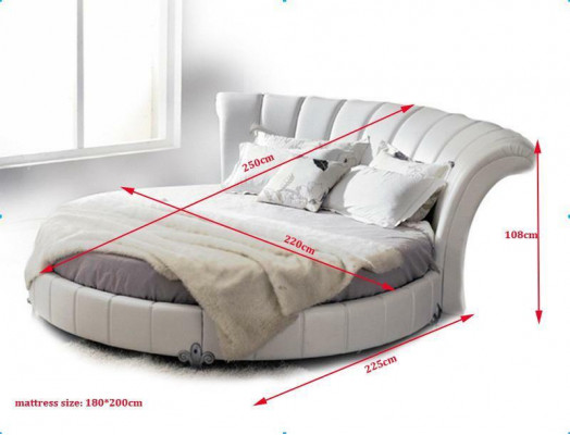 Lit rond design Chesterfield Lits Lit rembourré Lit rond Rembourrage Rond