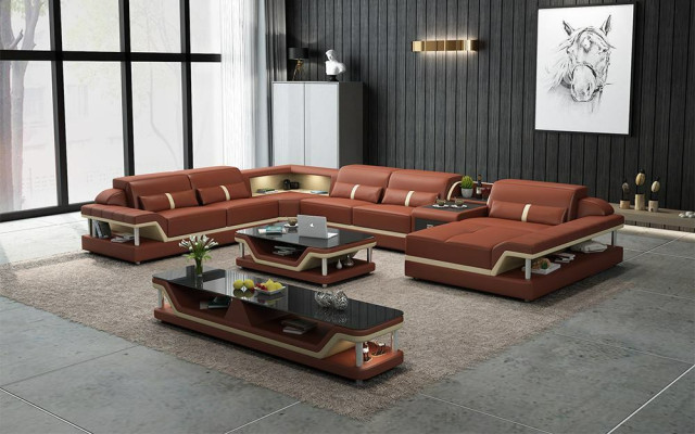 Designer Living Landschaft U-Form Couch Ecksofa Polstersuite Ecksuite