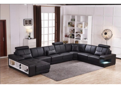 XXL GRANDE Paysage de vie en forme de U Grand canapé Sofa Canapé Rembourrage Décoration Suite