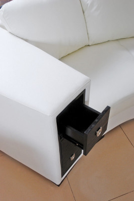 Paysage vivant Canapé d'angle rond Cuir Ensemble de canapés Rond Canapé d'angle