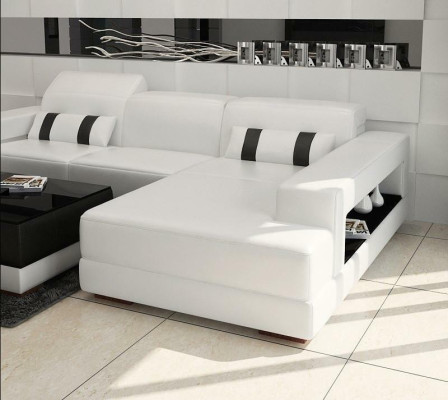 Canapé en cuir en L Canapé Sofa d'angle Coin Canapé d'angle Design