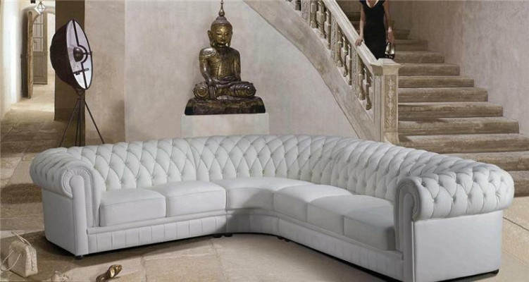 Canapé en cuir Canapé d'angle Canapé Chesterfield Rembourrage Ensemble d'angle Canapé Canapés