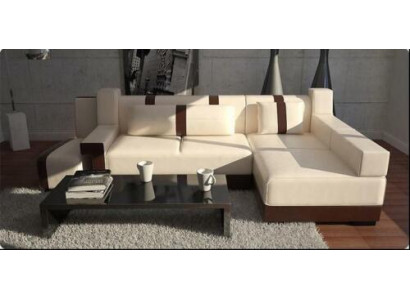 Canapé d'angle Canapé Sofa Décoration Rembourrage Paysage de vie Cuir Canapés d'angle Suite