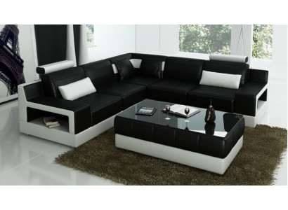 Ensemble de canapé de designer avec pouf Coin canapé avec tabouret Paysage vivant Rembourrage