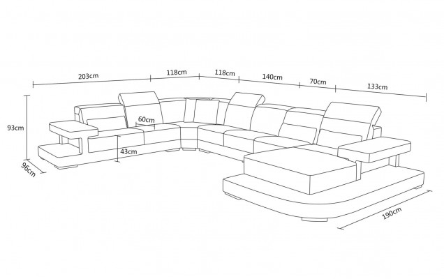 Paysage vivant Suite d'angle Canapé d'angle Suite rembourrée Canapés Canapés neufs