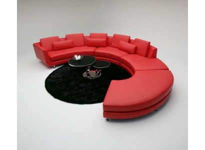 Canapé rouge rond Canapé d'angle Paysage vivant Canapé rond Suite de rembourrage Canapés