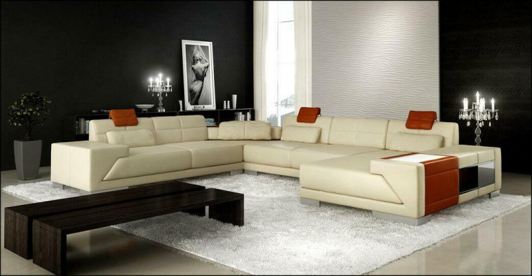 XXL GRAND Canapé en coin en forme de U Canapé Salon Suite de rembourrage