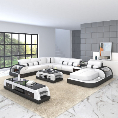 Canapé en forme de U Canapé Canapé Suite Canapé d'angle Paysage de vie Conception en cuir