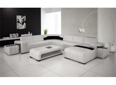 Paysage vivant Canapé Rembourrage Siège Ensemble Canapé d'angle Grands canapés + 2 tabourets