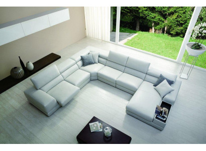 Relax Living Landschaft U-Form Ecksofa Couch Sofa Ledersofa Suite