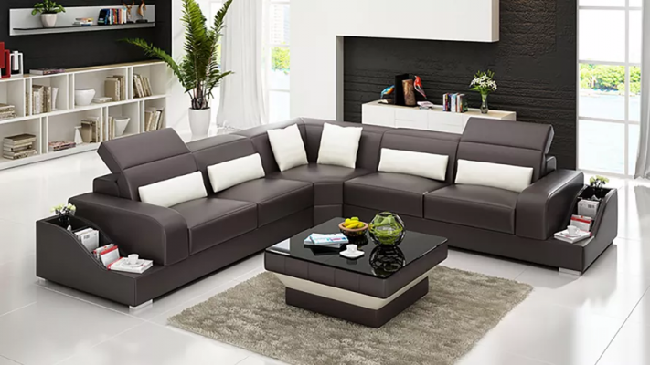 Canapés en cuir, design, salon, mobilier rembourré bon marché, ensemble de sièges, nouveau canapé