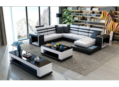 Paysage de vie Canapé d'angle en U Canapé Canapé Design Canapé Textile Moderne Rembourrage Nouveau