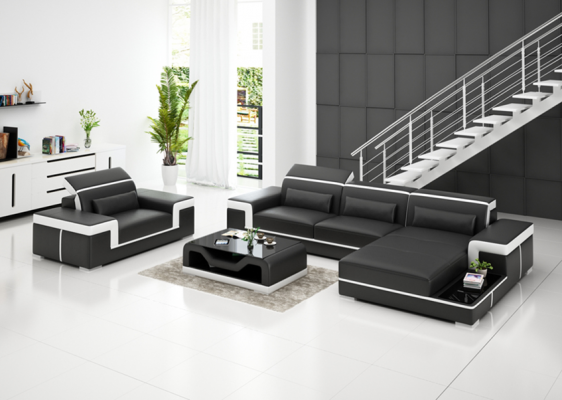 Ensemble de canapé d'angle Canapé Rembourrage Suite d'angle Fauteuil Paysage de vie en forme de L