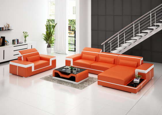 Ensemble de canapé d'angle Canapé Rembourrage Suite d'angle Fauteuil Paysage de vie en forme de L