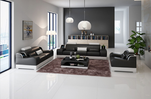 Ensemble de canapés 3 places, design de jeu de canapé 322, canapé rembourré, canapé moderne