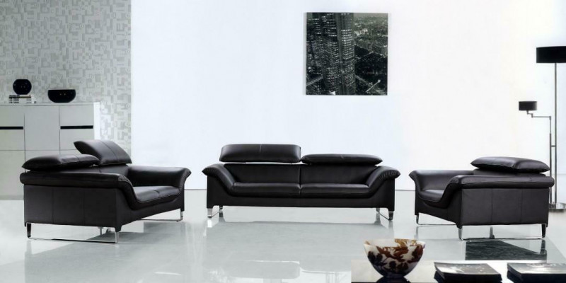 Ensemble de canapés Relax 3+2+1 places Design Canapés Revêtement en cuir Sofas