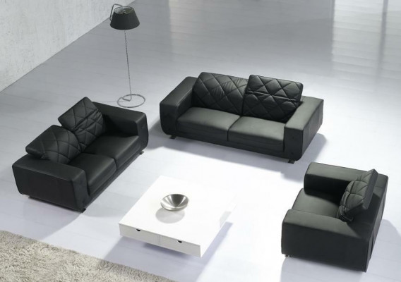 Sofa en cuir ensemble de canapé 3+2+1 places ensemble suite canapé rembourré décoratif Canapé