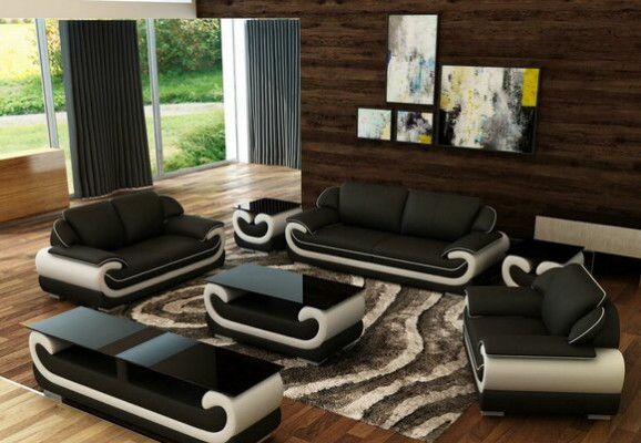 Ensemble de canapés Relax 3+2+1 places Canapés Design Canapés en cuir de rembourrage