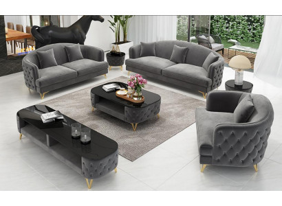 Ensemble de canapé de luxe, ensemble de canapé en tissu, ensemble de siège canapé 3 places 321, 3 pièces.