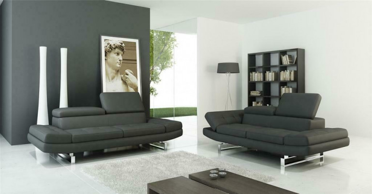 Canapé en cuir Canapé Canapé paysage de vie 3+2+1 Fauteuil Design Canapé moderne
