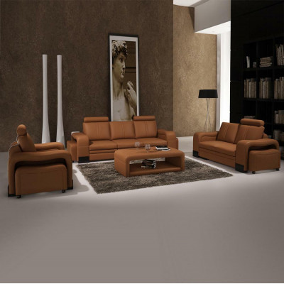 Canapé en cuir 3+2+1 places ensemble de décoration suite canapé rembourré canapé