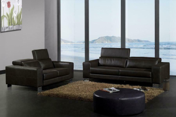 Canapé en cuir ensemble canapé 3+1+1 places Suite Design Moderne