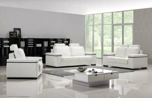 Ensemble de canapés 3+2+1 places Canapés design Cuir Rembourrage Canapés relax