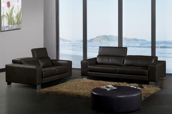 Ensemble de canapé 3+2+1 places Design Canapés Revêtement en cuir Canapés Relax