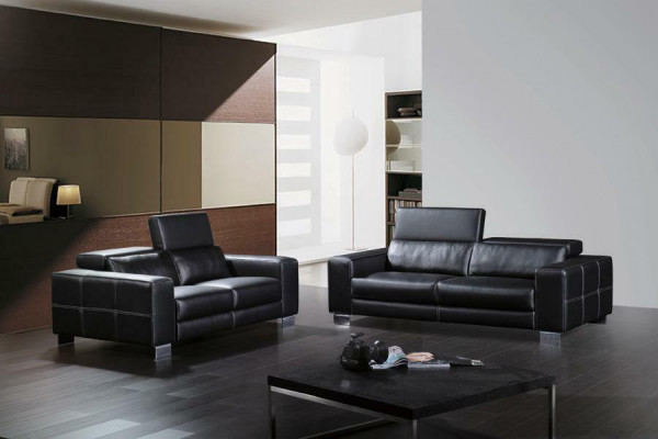 Ensemble de canapé 3+2+1 places Design Canapés Revêtement en cuir Canapés Relax