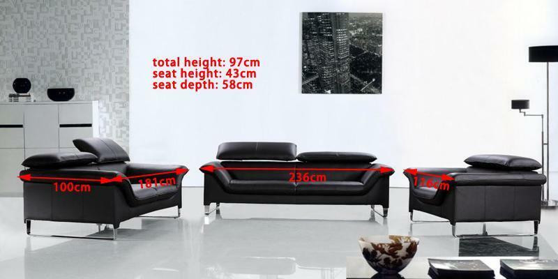 Canapé en cuir Canapé Paysage vivant 3+1+1 Siège Suite Design moderne Sofa