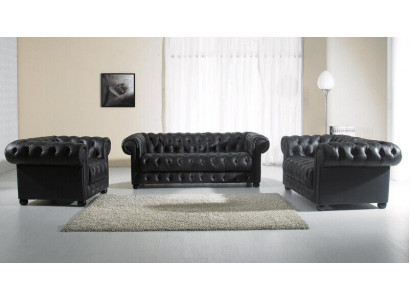 Canapé Chesterfield 3 places 311, Ensemble de canapés design en tissu
