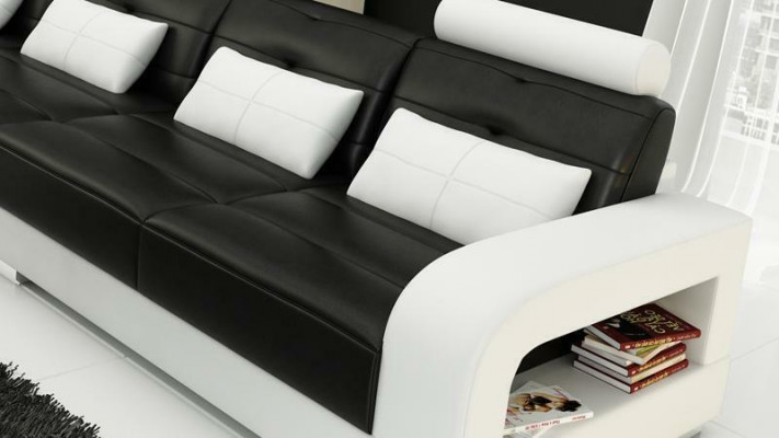 Canapé d'angle Canapé Canapé en cuir Siège Coin Suite Rembourrage Paysage vivant