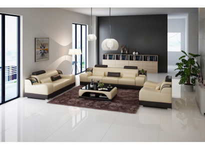 Ensemble de canapés design 2x 3 places tissu moderne canapés.