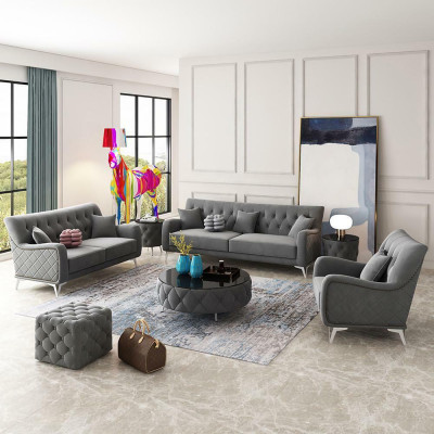 Canapé Canapé Velours Tapisserie Siège 3-2-1 Places Canapé Design Canapé Tissu Nouveau