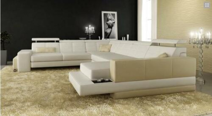 Designer Suite: Suite de designer Corner suite: Suite d'angle Living landscape: Paysage vivant U-shape Couch: Canapé en forme de U Corner sofa: Canapé d'angle Upholstery: Tapisserie