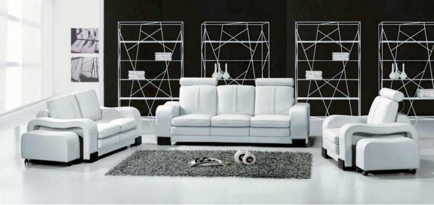Canapé en cuir 3 places canapé canapé TV fauteuil canapé rembourré canapé de salon
