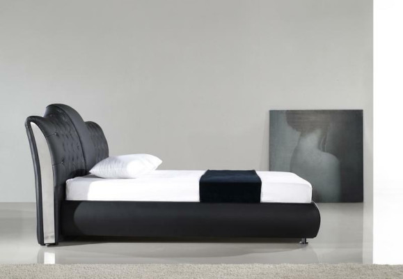 Chesterfield Lit Design Lits Classiques Double Revêtement en Cuir Chambre