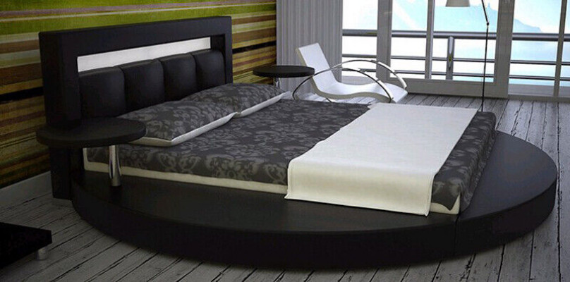 Lit rond Lits design ronds Hôtel en cuir Double cadre Luxueux Sommeil