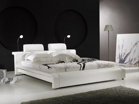 Lit double design Lit en cuir Lits Literie en cuir Chambre à coucher Mariage