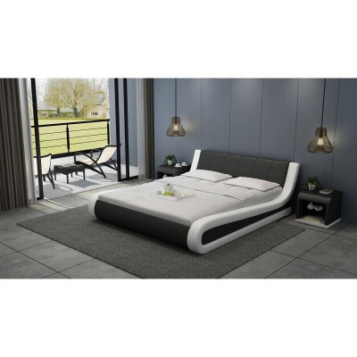 Lit Lit de cuir Lit tapissé Lit moderne Chambre double Lit de mariage Lits
