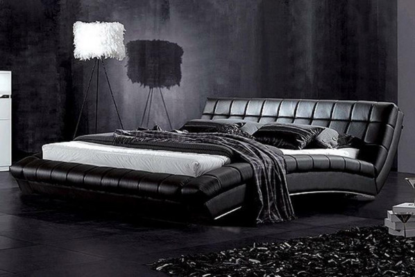Lit Lits Tapisserie Double Mariage Luxe Cuir Moderne Designer Chambre