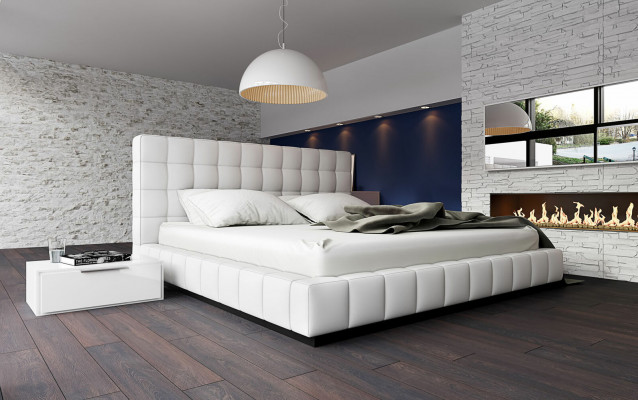 Lit rembourré de designer Lit Blanc Lits Lit en cuir Lit double Lit de mariage Lit design
