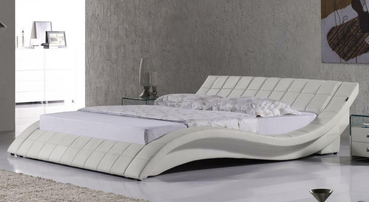 Lit rembourré design Lit blanc Lits Lit en cuir Lit double Lit de mariage Lit design