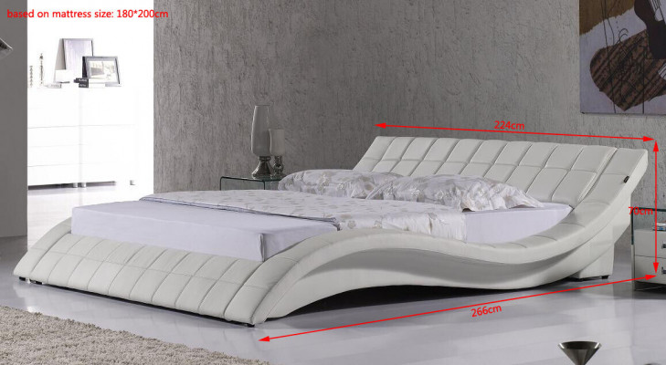 Lit rembourré design Lit blanc Lits Lit en cuir Lit double Lit de mariage Lit design