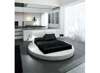 Lit rond lits ronds en cuir pour hôtel de luxe double cadre de sommeil