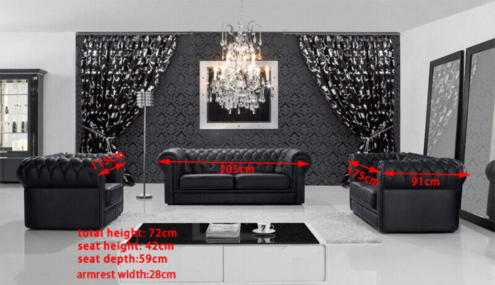 Canapés Chesterfield en cuir rembourré 32 places Ensembles de canapés 