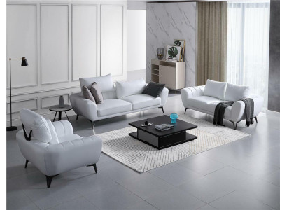 Canapé en cuir Canapé Paysage de vie 3+2 places Suite Design Canapé moderne