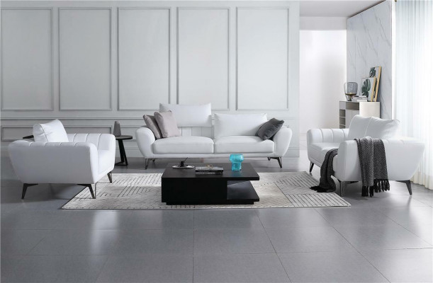 Canapé en cuir Canapé Paysage de vie 3+2 places Suite Design Canapé moderne