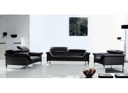 Canapé en cuir Canapé Paysage de vie 3+2 Places Suite Design Moderne Canapé Décoratif